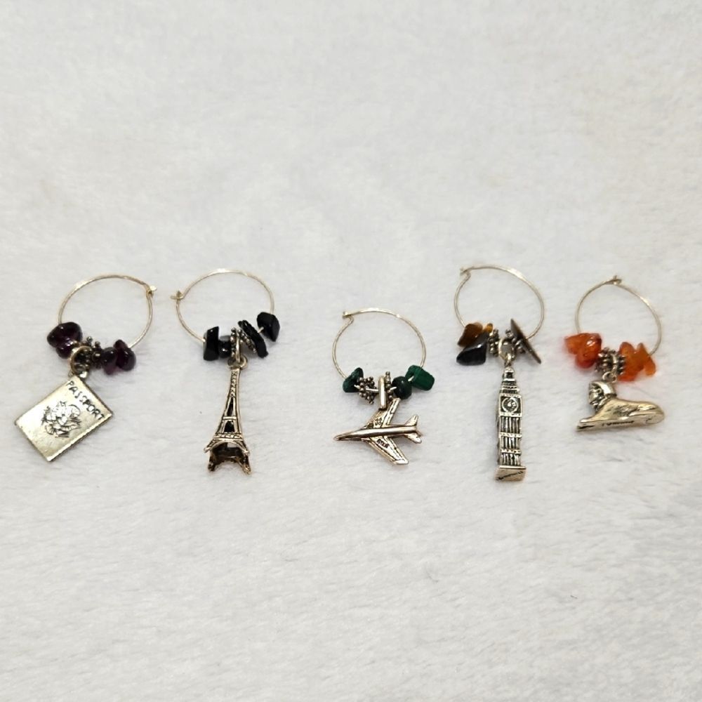 Sterling Silver Charm Hoop Earrings Set